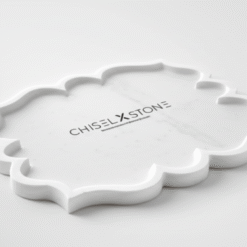 Handcrafted  Floral Inlay White Marble Tray
