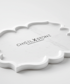 Handcrafted  Floral Inlay White Marble Tray