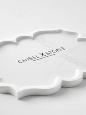 Handcrafted  Floral Inlay White Marble Tray