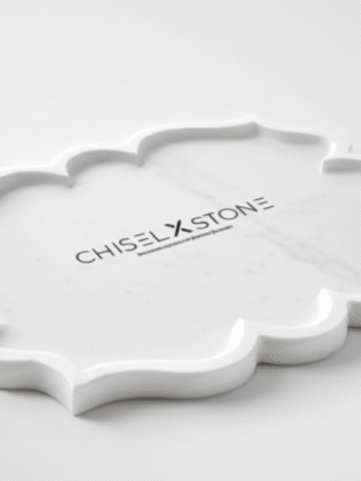 Handcrafted  Floral Inlay White Marble Tray