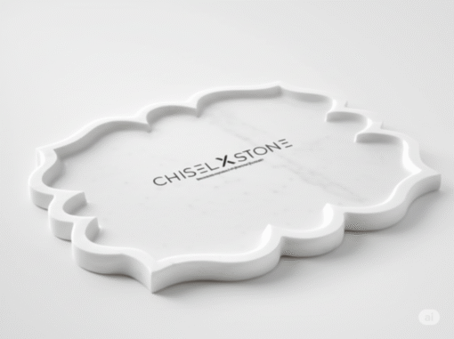 Handcrafted  Floral Inlay White Marble Tray
