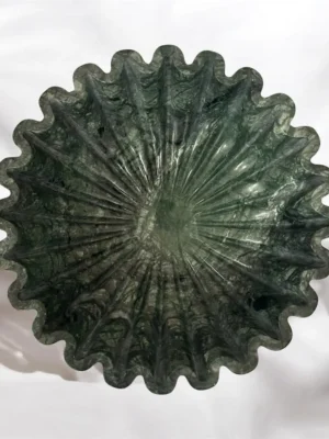 Zig Zag Design Green Marble Urli