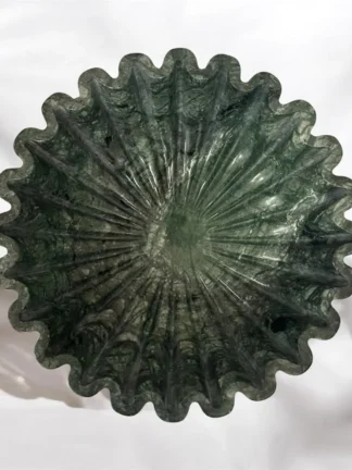 Zig Zag Design Green Marble Urli