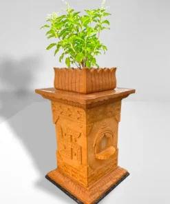 Khatu Stone Teak Gold 3ft Tulsi Pot