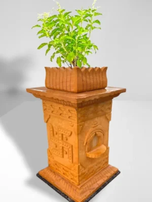 Khatu Stone Teak Gold 3ft Tulsi Pot