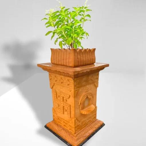 Khatu Stone Teak Gold 3ft Tulsi Pot