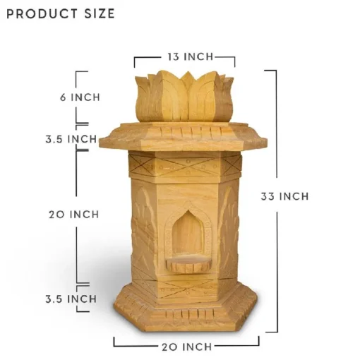 Teakwood Stone Tulsi Pot - Image 7