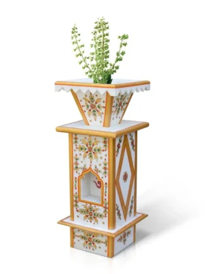 Terracotta Stone Hand-Painted Tulsi Pot