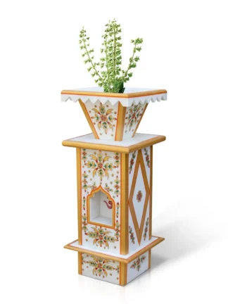 Terracotta Stone Hand-Painted Tulsi Pot