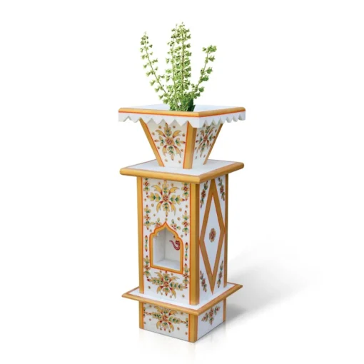 Terracotta Stone Hand-Painted Tulsi Pot
