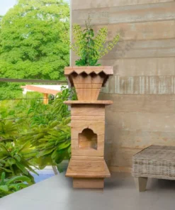 Brown Forest Marble Tulsi Pot
