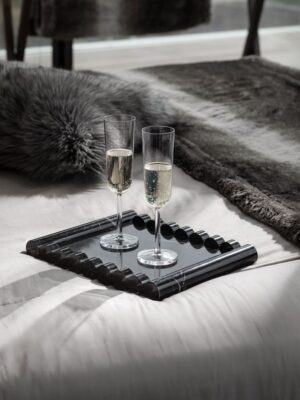 12x12 Inch Black Marble Tray – Handcrafted Stone Serving Tray for Home, Gifting & Decor – 18mm Thick | Chisel and Stone