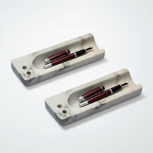 Luxury Beige Italian Marble Pen Holder - Image 3