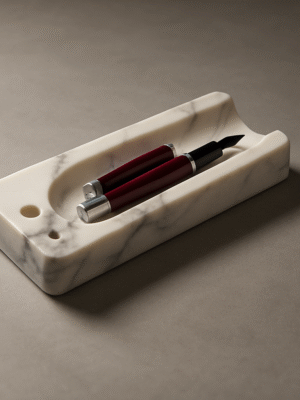 Luxury Beige Italian Marble Pen Holder
