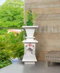 Traditional Inlay White Tulsi Pot