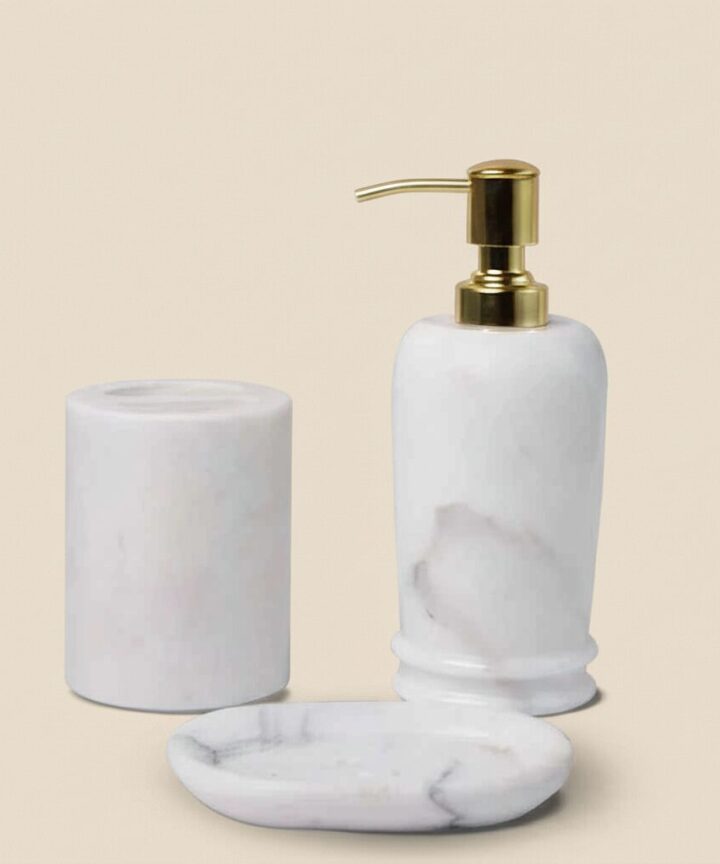 Premium Statuario Stone Bathroom Set