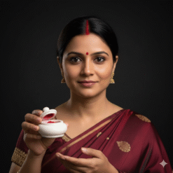 Traditional White Marble Kumkum Box