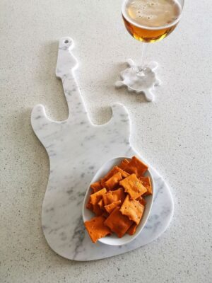 White Marble Guitar-Shaped Chopping Board