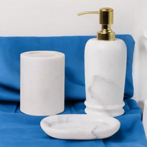 Premium Statuario Stone Bathroom Set - Image 4