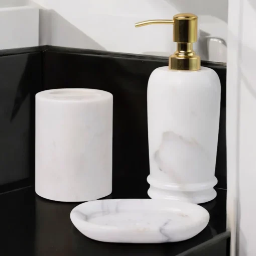 Premium Statuario Stone Bathroom Set - Image 3