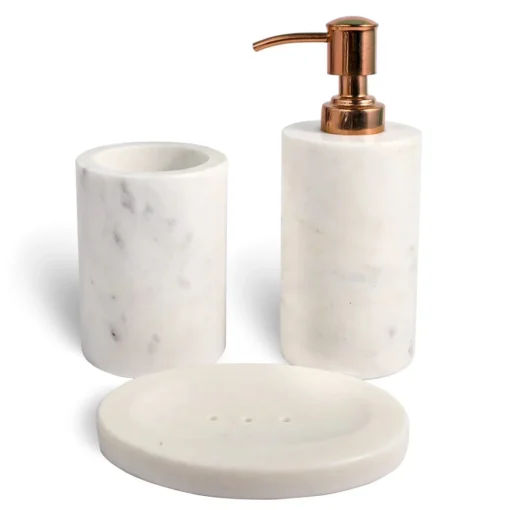 Luxury Wonder White Marble Bathroom Set