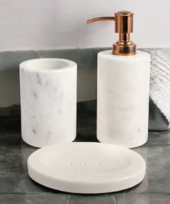 Luxury Wonder White Marble Bathroom Set
