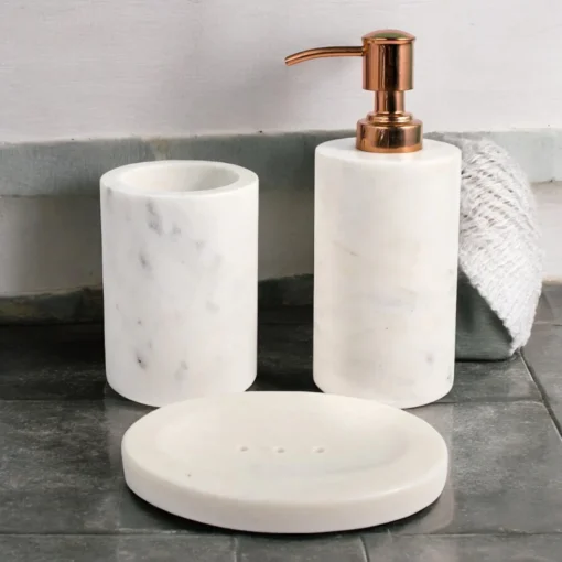 Luxury Wonder White Marble Bathroom Set