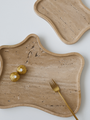 Premium Travertine Stone Serving Tray
