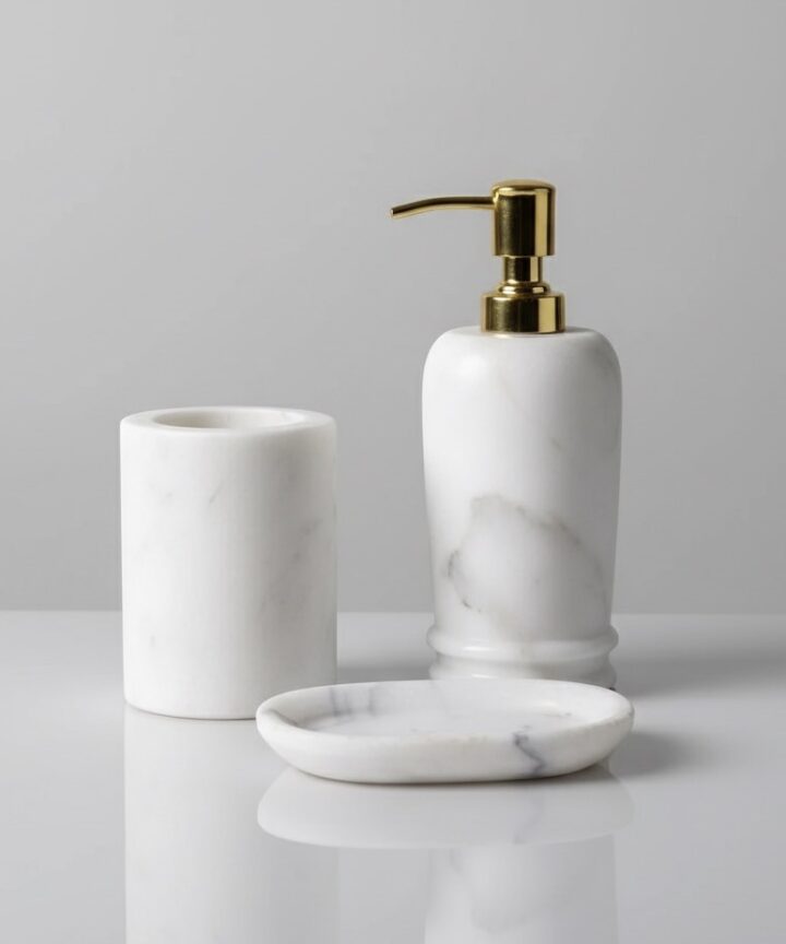 Wonder White Marble Bathroom Set
