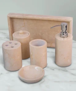 Luxury Botticino Marble Bathroom Set of 5