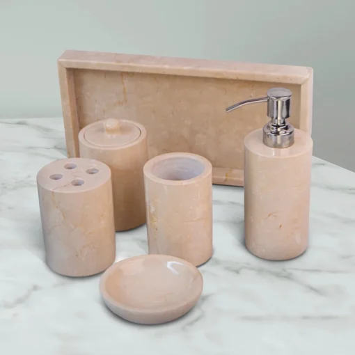 Luxury Botticino Marble Bathroom Set of 5