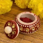Colorful Hand-Painted Marble Sindoor Box