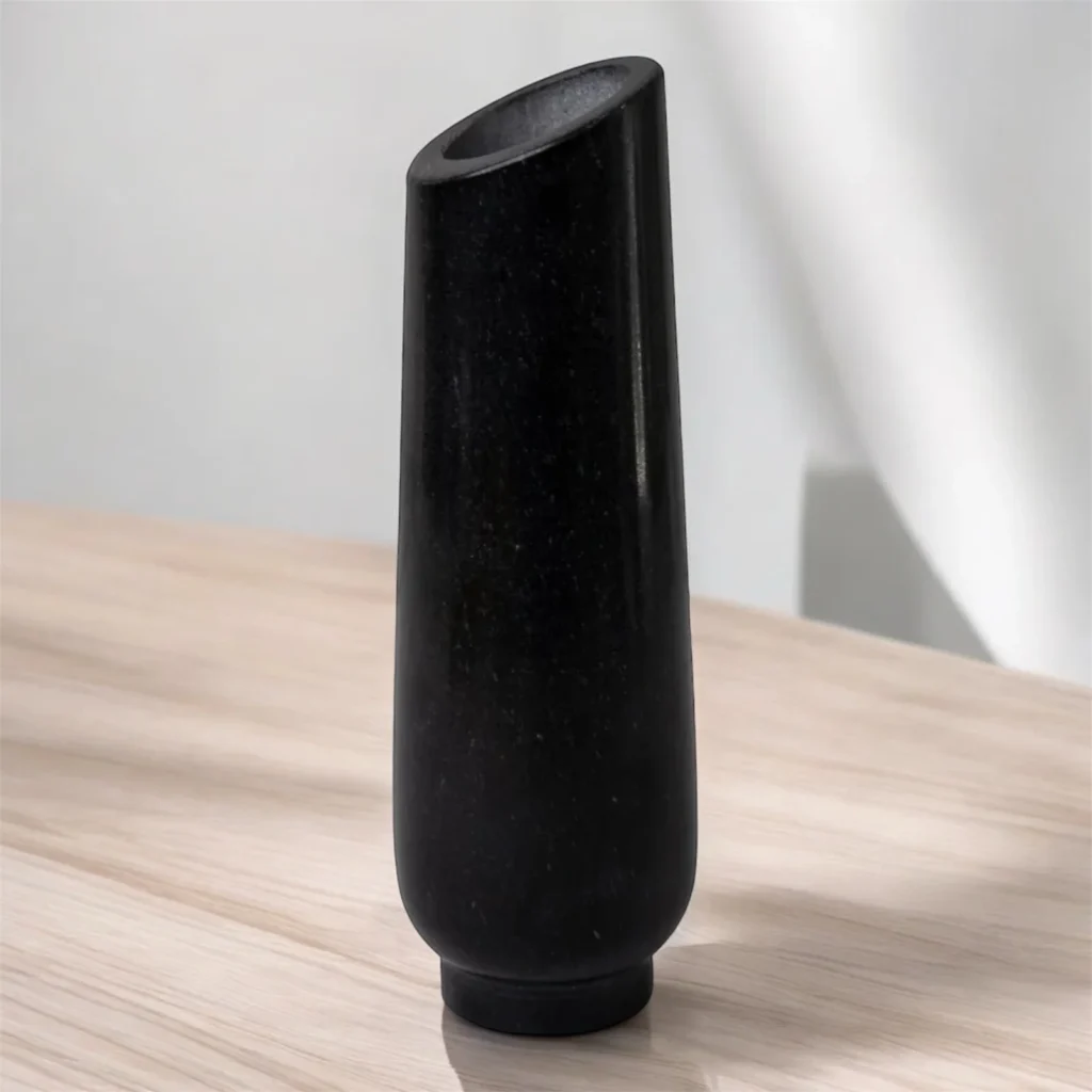 Black Marble Flower Vase