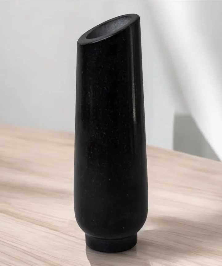 Black Marble Flower Vase