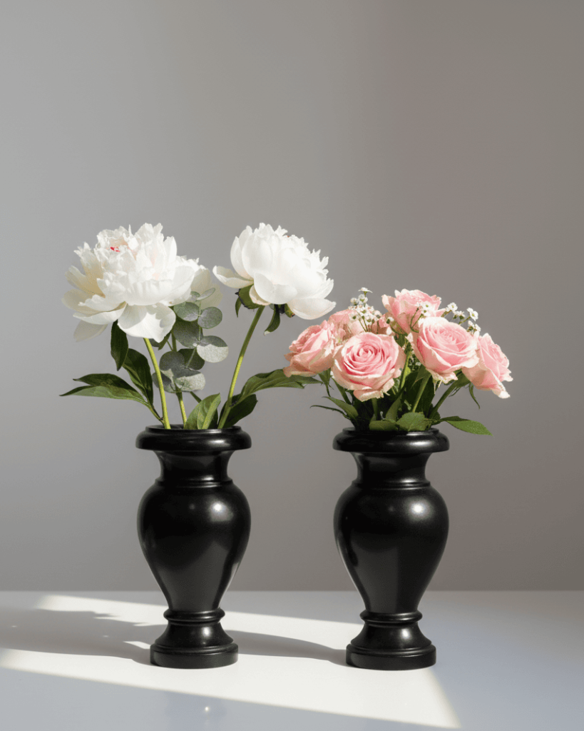 Black Marble Flower Vase [12 Inch]