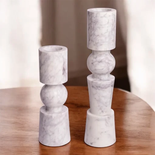 Wondor White Marble Candle Holder - Image 4