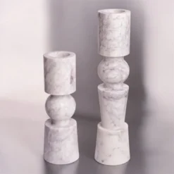 Wondor White Marble Candle Holder