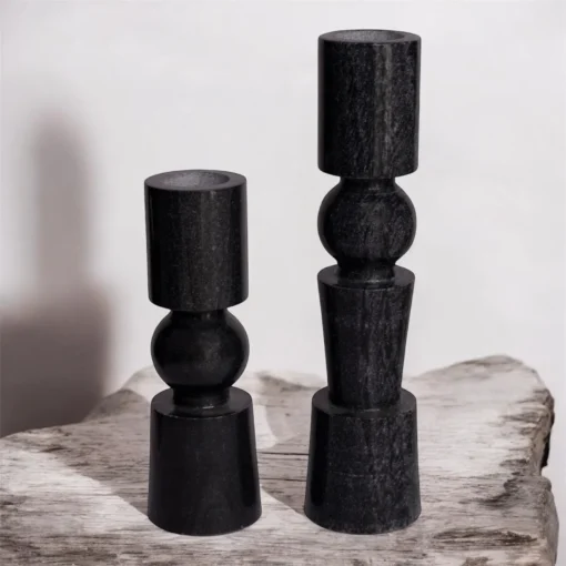 Marble Candle Holder ( Modern Black )