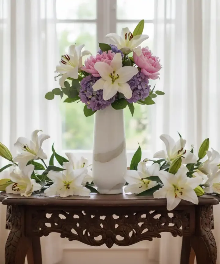 Statuario White Marble Flower