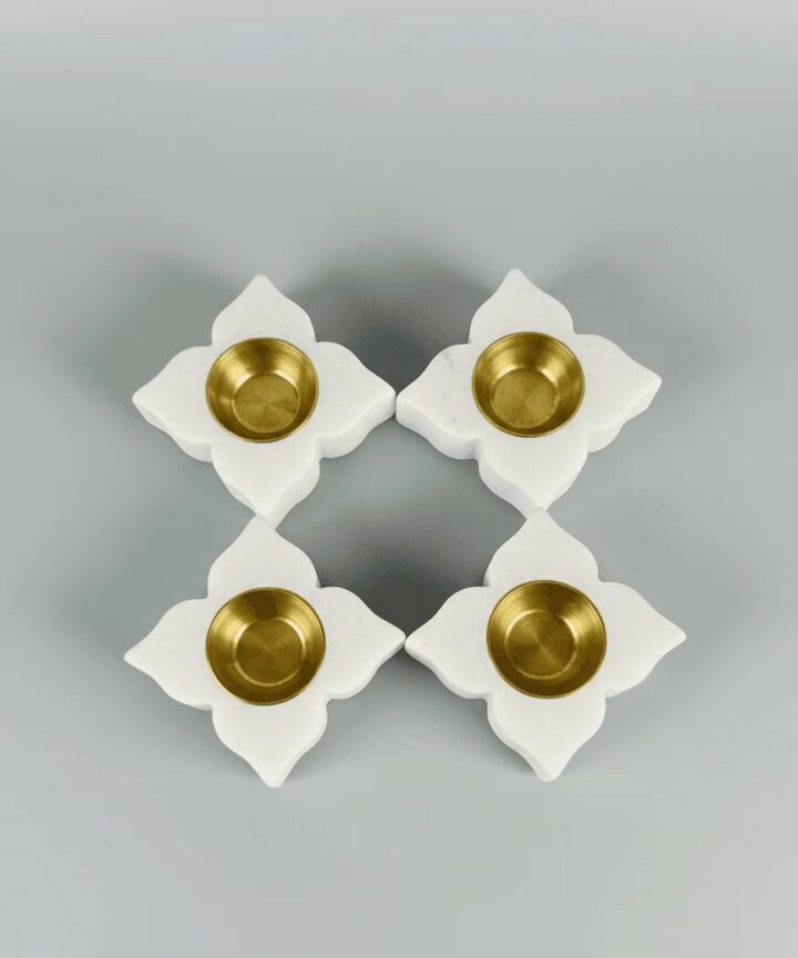 The Maharaja Luxe Floral Marble Diya