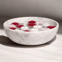 White Marble Round Utility Bowl