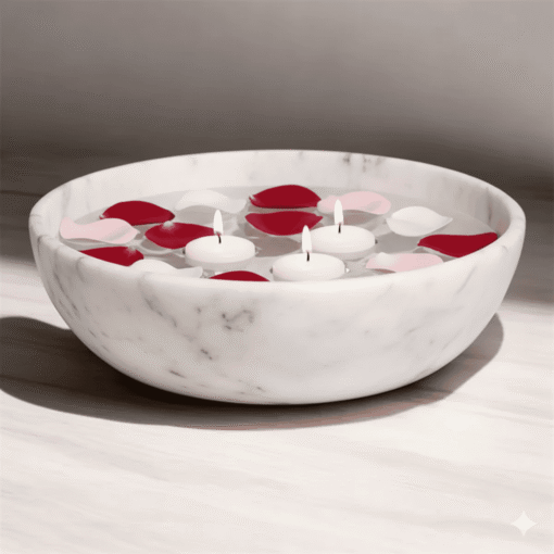 White Marble Round Utility Bowl