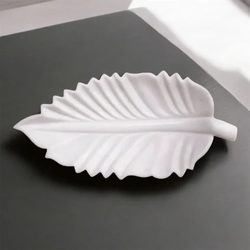 White Marble Leaf Urli Bowl - Image 3