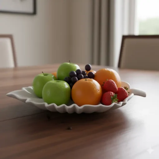 White Marble Leaf Urli Bowl - Image 5