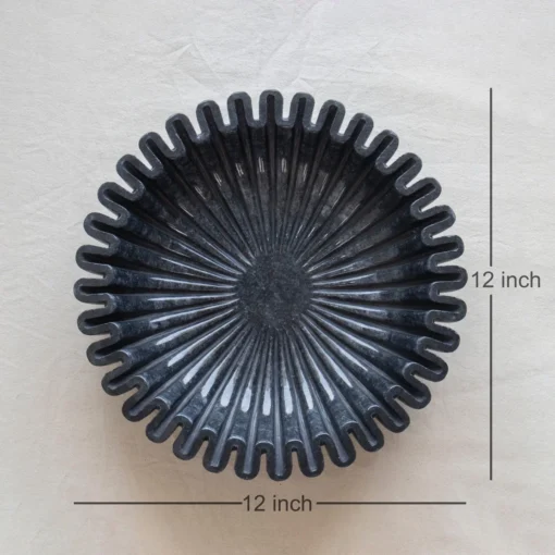Black Scalloped Marble Urli - Image 4