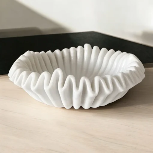 White Marble Fluted Urli