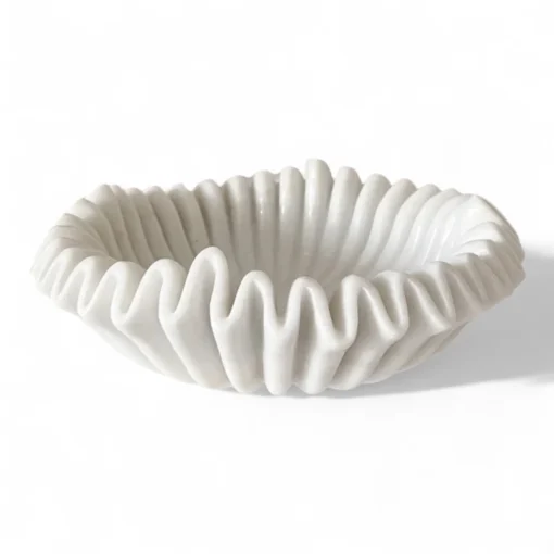 White Marble Fluted Urli - Image 4