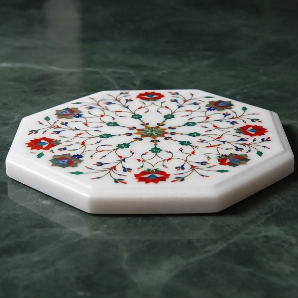 The Saphire White Marble inlaid Chakla - Image 6